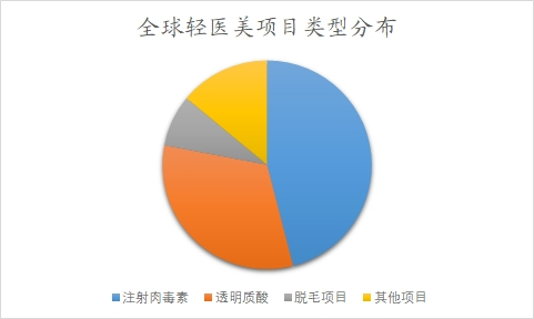 全球輕醫美項目類型分布