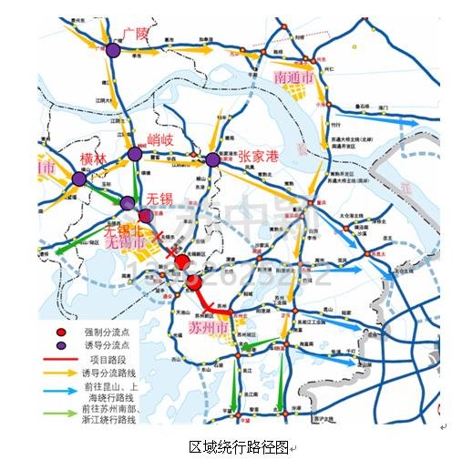 一、區(qū)域繞行分流  對于往上海、浙江方向的汽車，可在橫林樞紐、無錫北樞紐、峭岐樞紐、無錫樞紐、張家港、廣陵樞紐等6個樞紐繞行G4221滬武高速、G40滬陜高速、S48錫宜高速、S19通錫高速等。